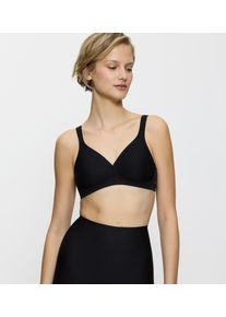 B&uuml;gelloser BH Triumph "Modern Soft+Cotton N", Damen, Gr. 80, Cup E, schwarz, Microtouch, Obermaterial: 40% Polyamid, 37% Baumwolle, 23% Elasthan, unifarben, BHs B&uuml;gelloser BH, mit dezenten Streifen