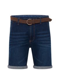 Jeansshorts INDICODE "Shorts IDQuincy", Herren, Gr. S, N-Gr, blau (dunkelblau), Obermaterial: 98% Baumwolle CO. 2% Elasthan EL., unifarben, Basic, regular fit kurz, Jeans Jeansshorts