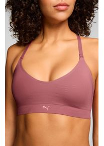 Bustier Puma "Puma WOMEN 3D KNIT SPORT TRIANGLE TOP", Damen, Gr. L, N-Gr, dusty pink, Single Jersey, Obermaterial: 89% Polyamid, 11% Elasthan, BHs Bustier, wendbare und verstellbare Tr&auml;ger f&uuml;r einen personalisierten Look