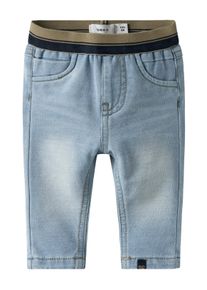 Slim-fit-Jeans name it "NBMSILAS SLIM SWE JEANS 7025-TR NOOS", Jungen, Gr. 86, N-Gr, blau denim, Denim/Jeans, Obermaterial: 79% Baumwolle, 16% Polyester, 5% Elasthan, kontrastfarbene Details, unifarben, slim fit kn&ouml;chellang, Jeans Slim-fit-Jeans