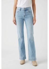 Weite Jeans MAC "DREAM WIDE", Damen, Gr. 46, L&auml;nge 30, light azure blau, Denim/Jeans, Obermaterial: 75% Baumwolle, 12% Modal, 9% Polyester, 4% Elasthan, figurumspielend kn&ouml;chellang, Jeans Weite Jeans, mit weitem Bein-Stretch, Topseller