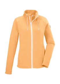 Strickjacke Killtec "KOS 24 WMN FLX JCKT", Damen, Gr. 46, orange (pfirsich), Obermaterial: 100% Polyester, Strickjacken Strickjacke, Damenjacke mit Comfort-Stretch und Kinnschutz, seitliche Taschen