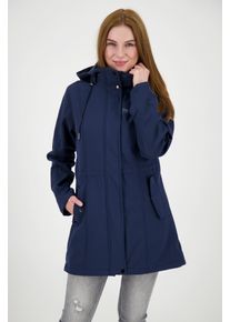 Softshellmantel DEPROC Active "TWIN PEAK NEW WOMEN", Damen, Gr. 52 (XXL), blau (navy), 96% Polyester; 4% Elasthan, Windstopperb&uuml;ndchen mit Daumenl&ouml;chern,mit Schneefang,mit verstellbarem Klettverschluss, M&auml;ntel Softshellmantel, auch in Gro&szlig;en Gr&ouml;&szlig;en erh&auml;ltlich