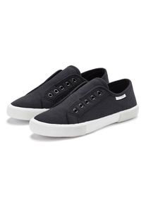 Sneaker Lascana "Slip-On-Sneaker", M&auml;dchen, Gr. 38, schwarz, Obermaterial: 100% Textilmaterial. Decksohle: 100% Textilmaterial. Futter: 100% Textilmaterial. Laufsohle: 100% Synthetik, unifarben, Basic, Schuhe Sneaker, Slipper, Halbschuh bequem zum Reinschl&uuml;pfen VEGAN, Topseller