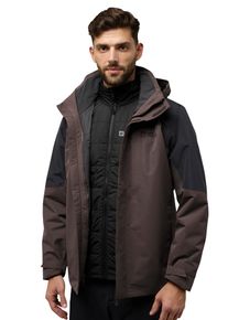 3-in-1-Funktionsjacke Jack Wolfskin "ROMBERG 3IN1 JKT M", Herren, Gr. S (48), peat, Obermaterial: 100% Polyester. Futter: 100% Polyester. Innenjacke: 100% Polyester. F&uuml;llung: 100% Polyester. Futter: 100% Polyester, Jacken 3-in-1-Funktionsjacke