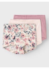 Boxershorts name it "NMFTIGHTS 3P NOSTALGIA FLOWER NOOS", M&auml;dchen, Gr. 86, rosa (nostalgia rose), Jersey, Obermaterial: 95% Baumwolle, 5% Elasthan, bedruckt, eng, Unterhosen Boxershorts