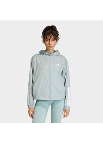 Windbreaker adidas Performance "HYPERGLAM 3-STREIFEN WINDBREAKER", Damen, Gr. L, wonder sage, Obermaterial: 100% Polyester, Jacken Windbreaker