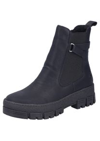 Winterstiefelette Rieker, Damen, Gr. 43, schwarz, Elastischer Einsatz, Lederimitat, unifarben, Schuhe Winterstiefelette, Chelseaboots, Plateauboots, Klassik-Stiefelette mit Warmfutter
