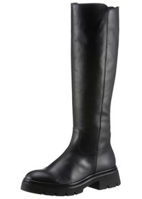 Stiefel Gabor, Damen, Gr. 37, Varioschaft, schwarz, Kalbsleder, Textil, unifarben, Schuhe Stiefel, Blockabsatz, Langschaftstiefel in cleaner Optik