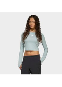 Funktionsshirt adidas Sportswear "TECHFIT LONGSLEEVE", Kinder, Gr. 170, wonder sage, wei&szlig;, Obermaterial: 83% Polyester, 17% Elasthan, Rundhals, Shirts Funktionsshirt