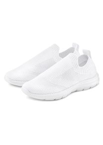 Sneaker Lascana "Slip-On-Sneaker", Damen, Gr. 36, wei&szlig;, Obermaterial: 100% Textilmaterial. Decksohle: 100% Textilmaterial. Futter: 100% Textilmaterial. Laufsohle: 100% Synthetik, unifarben, Basic, Schuhe Sneaker, Slipper, Halbschuh ultraleicht und zum Reinschl&uuml;pfen VEGAN