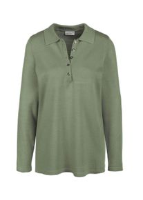 Strickpullover GOLDNER "Unkomplizierter Pullover mit Polokragen", Damen, Gr. 40, gr&uuml;n (eisgr&uuml;n), Obermaterial: 100% Polyacryl PAN., Tubular, Pullover Strickpullover, Vielseitig kombinierbar