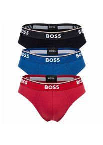 Slip BOSS "Slip Briefs 3P Power 3er Pack", Herren, Gr. L, bunt (rot, blau, schwarz), Obermaterial: 95% Baumwolle CO. 5% Elasthan EL., Unterhosen Slip