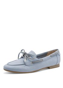 Slipper Marco Tozzi, Damen, Gr. 36, hellblau, Textil, Glitzer, Veloursleder, unifarben, Schuhe Slipper, Blockabsatz, Schupfschuh, Bootschuh in veganer Verarbeitung