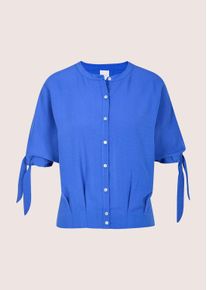 Madeleine Mode Kurzarmbluse MADELEINE "Blusenshirt Luftige Sommerbluse mit Fledermaus&auml;rmeln", Damen, Gr. 46, blau (azurblau), Obermaterial: 100% Polyester PES., Modern, schmal, Blusen Kurzarmbluse, &Auml;rmel mit Tunnelzug und Bindeband