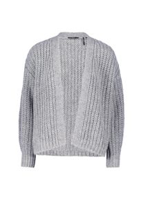 Strickjacke Zero "Grobstrickjacke offener Style", Damen, Gr. M, grau (grau melange), Obermaterial: 55% Polyacryl PAN. 30% Polyester Pol. recyc.. 8% Polyamid PA. 7% Wolle WO., Strickjacken Strickjacke