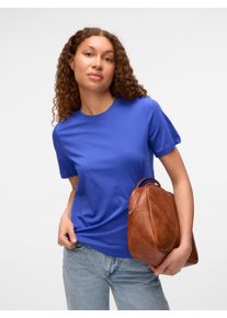 V&eacute;ro Moda Kurzarmshirt VERO MODA "VMPAULINA SS T-SHIRT GA JRS NOOS", Damen, Gr. L, blau (dazzling blau), Jersey, Obermaterial: 100% Baumwolle, unifarben, normal, Rundhals, Shirts Kurzarmshirt, Baumwolle, regular fit