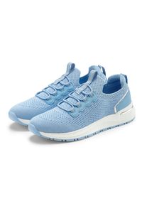 Sneaker Vivance "Freizeitschuh, Halbschuh, Turnschuh, Slip-On-Sneaker", Damen, Gr. 36, hellblau, Obermaterial: 100% Textilmaterial. Decksohle: 100% Textilmaterial. Futter: 100% Textilmaterial. Laufsohle: 100% Synthetik, unifarben, Basic, Schuhe Sneaker, mit elastischen Schn&uuml;rb&auml;ndern zum Reinschl&uuml;pfen VEGAN