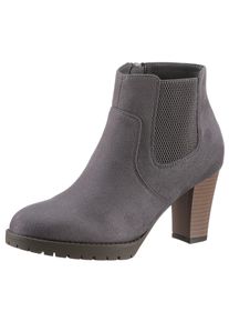 Stiefelette ANISTON SHOES, Damen, Gr. 40, grau, Textil, Veloursleder, Schuhe Stiefelette, Ankleboots mit seitlichem Stretcheinsatz - NEUE KOLLEKTION