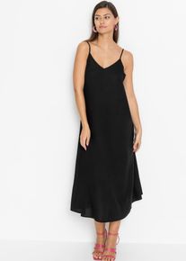 Tr&auml;gerkleid bonprix "Tr&auml;gerkleid aus feiner Viskose", Damen, Gr. 50, N-Gr, schwarz, Obermaterial: 100% Viskose, A-Linie, Kleider Tr&auml;gerkleid, f&uuml;r den Alltag, &auml;rmelloses Design, aus Viskose, in A-Linie