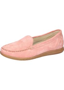 Waldl&auml;ufer Mokassin WALDL&Auml;UFER "H-WANDA", Damen, Gr. 7,5 (41), melone, Veloursleder, unifarben, Schuhe Mokassin, Slipper, Schlupfschuh, Halbschuh in Komfortweite H (= sehr weit)