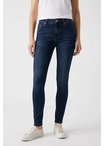 Skinny-fit-Jeans Pepe Jeans "SKINNY JEANS MW", Damen, Gr. 25, L&auml;nge 30, tiefblau, Denim/Jeans, Obermaterial: 84% Baumwolle, 15% Polyester, 1% Elasthan, skinny fit lang, Jeans Skinny-fit-Jeans, in verschiedenen Waschungen