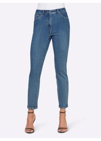 7/8-Jeans Heine, Damen, Gr. 46, Normalgr&ouml;&szlig;en, blau (dunkelblau), 79% Baumwolle, 19% Polyester, 2% Elasthan, unifarben, 7/8-L&auml;nge, Jeans 7/8-Jeans
