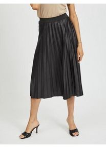 Plisseerock Vila "VINITBAN SKIRT - NOOS", Damen, Gr. S (36), schwarz, Web, Obermaterial: 96% Polyester, 4% Elasthan, unifarben, regular fit knieumspielend, R&ouml;cke Plisseerock, Materialmix
