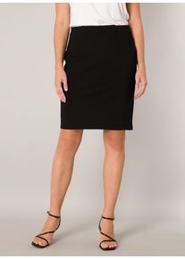 Bleistiftrock Base Level "Jane", Damen, Gr. 48, schwarz, Web, Obermaterial: 65% Viskose, 30% Polyamid, 5% Elasthan, unifarben, knieumspielend, R&ouml;cke Bleistiftrock, Formgebende N&auml;hte sorgen f&uuml;r den typischen Sitz
