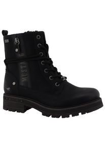 Winterboots Mustang Shoes "Darleen", Damen, Gr. 41, schwarz, Lederimitat, Basic, Schuhe Winterboots, Schn&uuml;rboots mit Profilsohle
