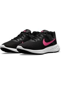 Laufschuh Nike "REVOLUTION 6 NEXT NATURE", Damen, Gr. 36,5, pink (schwarz, neonrot), Textil, Schuhe Laufschuh