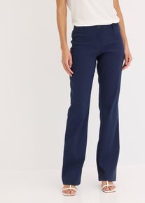 Stretch-Hose bonprix, Damen, Gr. 46, N-Gr, dunkelblau (l&auml;nge: regul&auml;r), Web, Obermaterial: 71% Polyester, 25% Viskose, 4% Elasthan, unifarben, regular fit lang, Hosen Stretch-Hose, regular fit, figurbetont