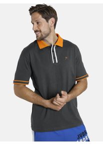Poloshirt Jan Vanderstorm "Poloshirt ISFRIED", Herren, Gr. L, grau (dunkelgrau melange), Obermaterial: 50% Baumwolle CO. 50% Polyester COOLMAX PES(Coolmax)., Shirts Poloshirt