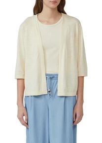 Cardigan s.Oliver, Damen, Gr. 38, beige (light sand), Feinstrick, Obermaterial: 100% Baumwolle, unifarben, tailliert h&uuml;ftbedeckend, V-Ausschnitt, Strickjacken Cardigan, ohne Verschluss und 3/4-Arm