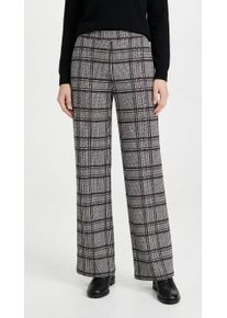 Stoffhose MAC "CHIARA", Damen, Gr. 46, L&auml;nge 30, burgundy check, Web, Obermaterial: 90% Polyester, 10% Elasthan, bedruckt, weit kn&ouml;chellang, Hosen Stoffhose, Sommerhose mit All-Over Print