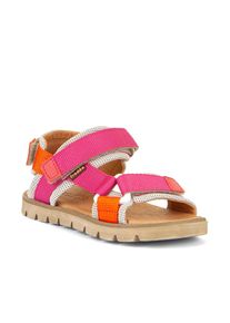 Sandale froddo, M&auml;dchen, Gr. 38, pink, orange, Leder, Textil, Schuhe Sandale, Trekking Schuh, Klettschuh mit Klettverschluss