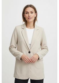 Jackenblazer Freequent "FQNANNI", Damen, Gr. S, gr&uuml;n (moonbeam melange), Web, Obermaterial: 73% Polyester, 24% Viskose, 3% Elasthan, unifarben, bequem h&uuml;ftbedeckend, V-Ausschnitt, Blazer Jackenblazer, mit Knopfverschluss und Reverskragen
