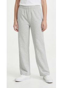 Sweathose name it "NKFMILLE f&uuml;r M&auml;dchen mit geradem Bein und elastischem Bund", M&auml;dchen, Gr. 158, N-Gr, grau (light grau melange), Sweatware, Obermaterial: 80% Baumwolle, 20% Polyester, unifarben, straight fit kn&ouml;chellang, Hosen Sweathose, regular fit, Sweatware, elastischer Bund