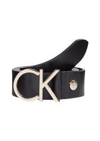 Lederg&uuml;rtel Calvin Klein "CK ADJ.LOGO BELT 3.5CM", Damen, Gr. 85, schwarz (schwarz_gold), Leder, unifarben, G&uuml;rtel Lederg&uuml;rtel