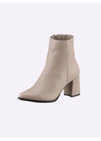 Stiefelette Andrea Conti, Damen, Gr. 39, beige (nude), Leder, Nubukleder, Rindsleder, Schuhe Stiefelette
