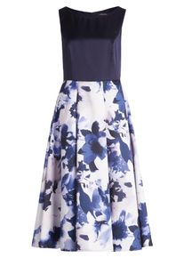 Cocktailkleid Vera Mont "Cocktailkleid mit ausgestelltem Rock", Damen, Gr. 38, EURO, blau (patch dunkelblau, dunkelblau), Obermaterial: 100% Polyester PES., Kleider Cocktailkleid