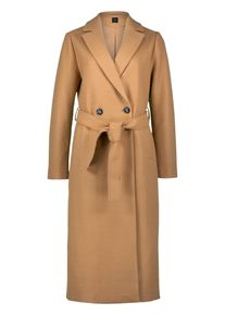 Wollmantel Zero "Mantel Wolloptik mit Bindeg&uuml;rtel", Damen, Gr. 38, beige (cinnamon swirl), Obermaterial: 100% Polyester PES., M&auml;ntel Wollmantel