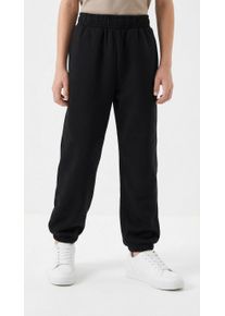 Sweathose name it "NKMMALLO STRAIGHT SWEAT PANT BRU NOOS", Jungen, Gr. 164, N-Gr, schwarz (blank), Sweatware, Obermaterial: 80% Baumwolle, 20% Polyester, unifarben, Basic normal, Hosen Sweathose