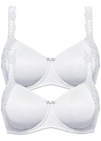 Minimizer-BH SuSa "2er Pack Minimizer BH mit B&uuml;gel London", Damen, Gr. 95, Cup B, wei&szlig; (wei&szlig; wei&szlig;), Obermaterial: 77% Polyamid PA. 23% Elasthan EL., BHs Minimizer-BH