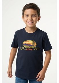 T-Shirt LEVI'S KIDS "LVB CACTUS IN THE SUNSET", Jungen, Gr. 8 (128), schwarz (jet schwarz), Jersey, Obermaterial: 60% Baumwolle, 40% Polyester, bedruckt, normal, Rundhals, Shirts T-Shirt, mit Western-Print