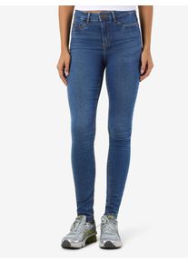 Skinny-fit-Jeans Noisy may "NMCALLIE HW SKINNY BLUE JEANS NOOS", Damen, Gr. 29, L&auml;nge 30, blau (medium blau denim), Denim/Jeans, Obermaterial: 75% Baumwolle, 18% Polyester, 5% Viskose, 2% Elasthan, unifarben, skinny fit, Jeans Skinny-fit-Jeans