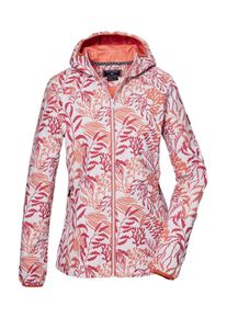 Softshelljacke Killtec "KOS 56 WMN SFTSHLL JCKT", Damen, Gr. 44, rot (lachs), Oberseite: 100% Polyester;R&uuml;ckseite: 100% Polyester;Futter: 100% Polyester, Jacken Softshelljacke, Wasserabweisende, winddichte Softshelljacke mit floralem Print