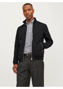Jack & Jones Blouson JACK & JONES "JJERUSH Stylisch, funktional, ideal f&uuml;r Herbst, pflegeleicht", Herren, Gr. XS, schwarz, Web, Obermaterial: 100% Polyester, unifarben, regular fit taillenbedeckt, ohne Ausschnitt, Rippb&uuml;ndchen, Jacken Blouson, mit stylischem Stehkragen