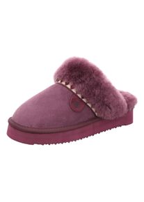 Pantoffel Rohde "GENOVA", Damen, Gr. 42, brombeere, Veloursleder, Schuhe Pantoffel, Hausschuh, Schlappen, Clog, Plateausohle, zum Schlupfen