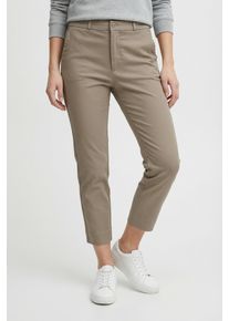 Caprihose Freequent "FQSOLVEJ-CA", Damen, Gr. S, N-Gr, grau (simply taupe), Web, Obermaterial: 76% Viskose, 21% Polyamid, 3% Elasthan, unifarben, slim fit 3/4-L&auml;nge, Hosen Caprihose, Sommerhose 3/4-L&auml;nge mit Viskose und Stretch